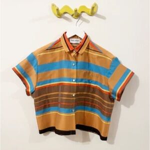 Colorful Striped Button-Up Shirt by Chasin